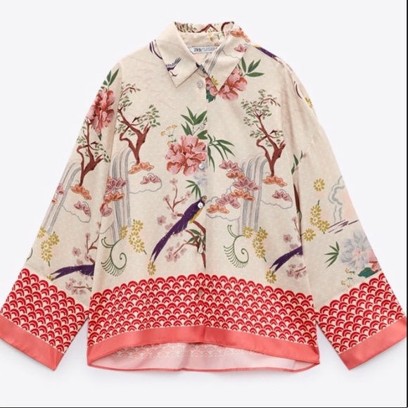 LAST NWT ZARA PRINT SHIRT - Picture 8 of 14